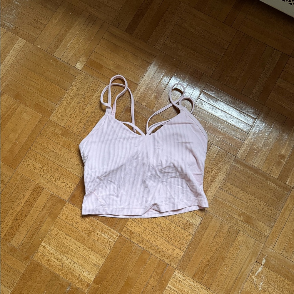 lululemon athletica Light Pink Ribbed Strappy Tank Crop Top